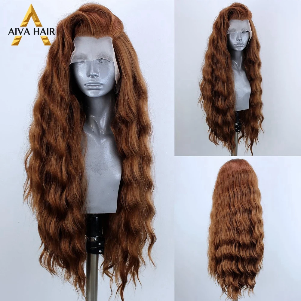 

Белый черный синтетический кружевной передний парик, волнистые термостойкие синтетические волосы, кружевные парики Aiva фрикцион, для черных женщин