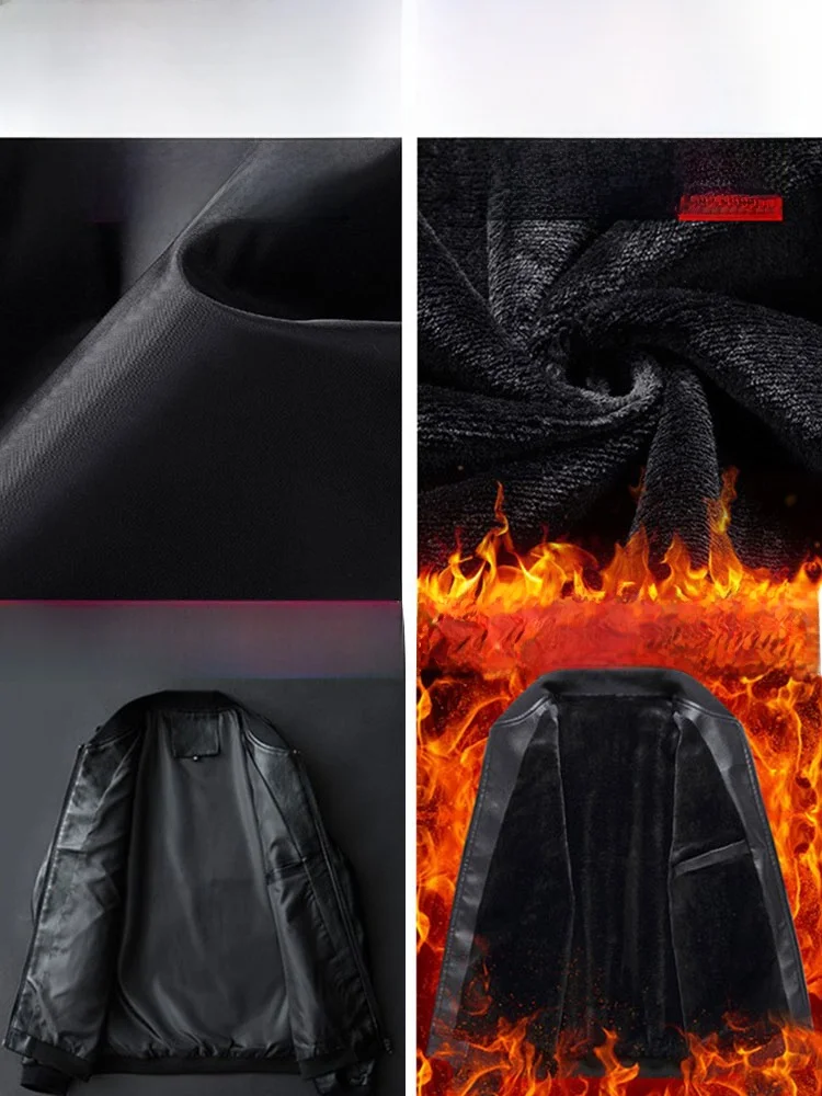 Leather jacket Outerwear Men's Genuine Leather 2024 New plus Size Plus size Coat Autumn and Winter Fleece...
