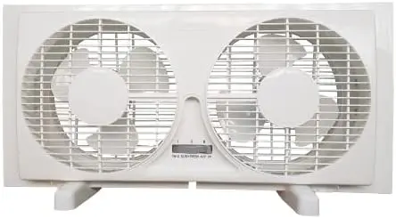 

9-inch 3 Speed Twin Window Fan with Remote Control - Electronically Reversible - Auto-Locking Expanders 23.5\u201D-37\u201D