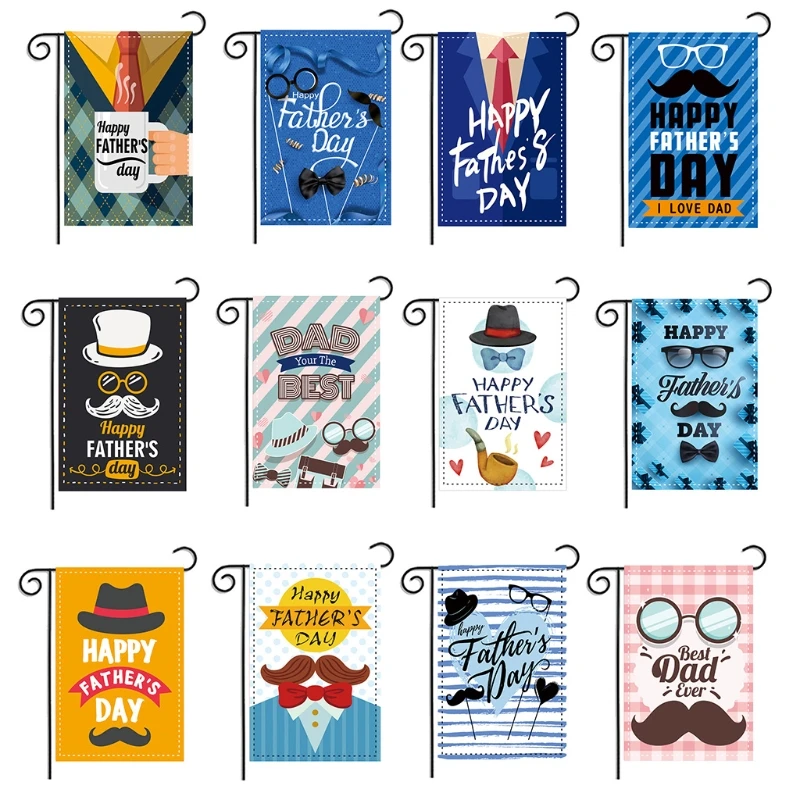 

Happy Father's Day House Flag Fishing Rod Double Sided Garden Yard Outdoor Indoor for banner for Party Home Decorations Dropship