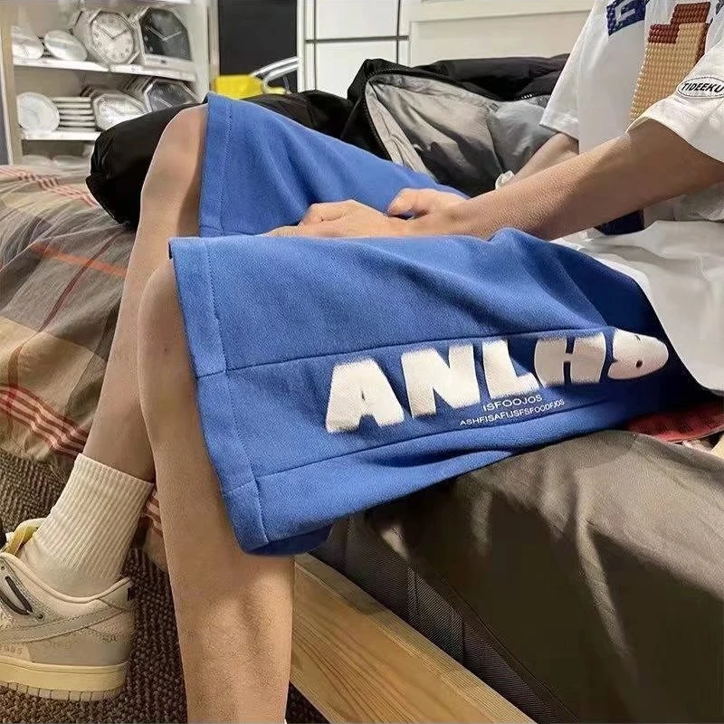 

Повседневные спортивные короткие штаны для мужчин, высококачественные хлопковые свободные мужские шорты с принтом букв