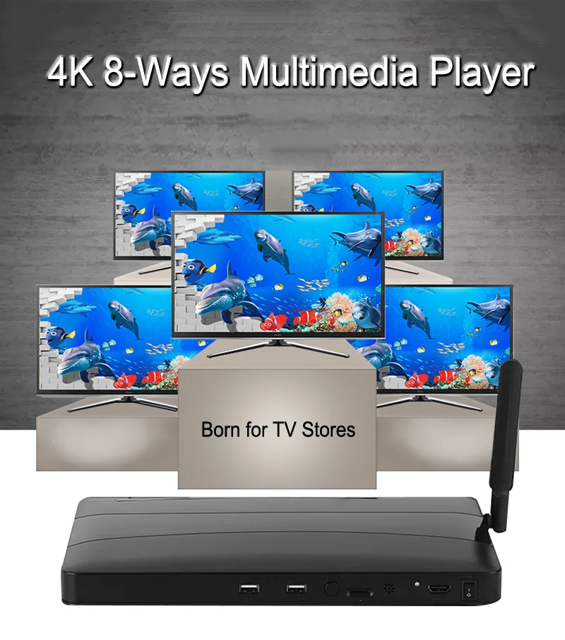 

Видеопроигрыватель 4K 1080p, 8 портов, 8 каналов
