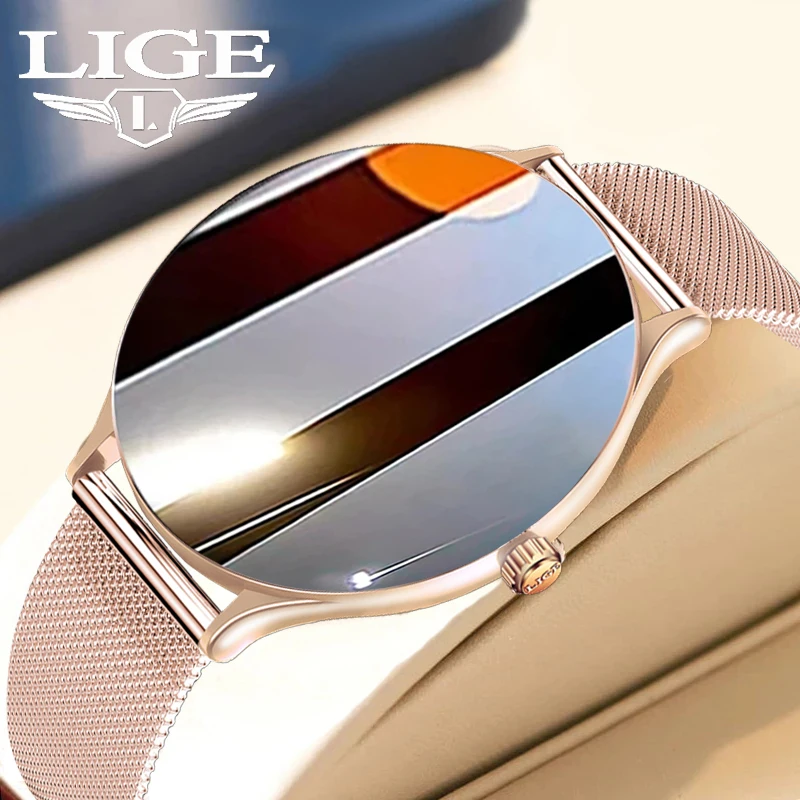 

LIGE 2022 Color Screen Smart Watch Women Men Full Touch Fitnes Tracker Blood Pressure Smart Clock New Ladies Smartwatch For Gift