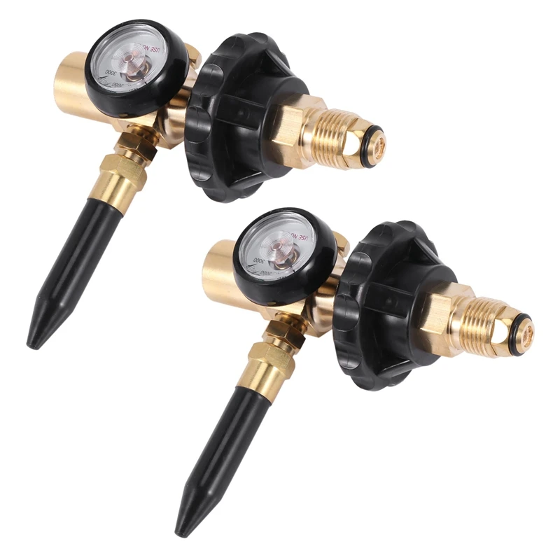 

2X Helium Tank Regulator Filler Valve For Balloons With Gauge Pkg/1