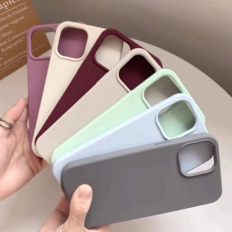 

10Pcs/lot Liquid Camera Protection Silicone Phone Case for iphone 13 12 11 pro max soft full cover for iphone XS XR SE back case