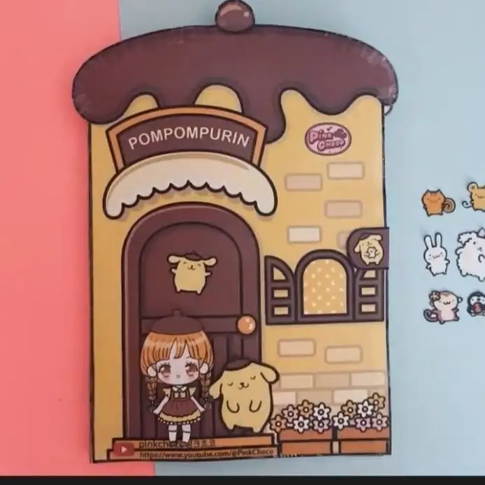 Pudding dog girl quiet book DIY homemade handmade toy book q