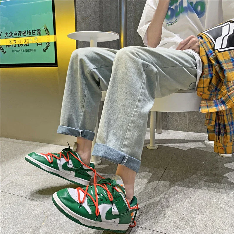 Summer Blue Jeans Men Fashion Retro Casual Wide Leg Jeans Mens Streetwear Loose Hip Hop Straight Denim Pants Mens Trousers M-2XL