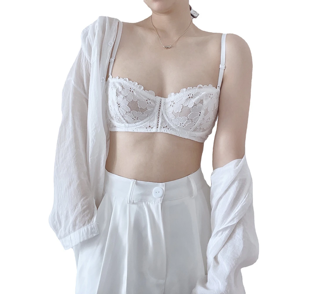 

Sexy Lace Bras For Women P582 Underwire Hollow Out Bra Bralette 1/2 Cup Women's Underwear Wedding Embroidery Lingerie Brassiere