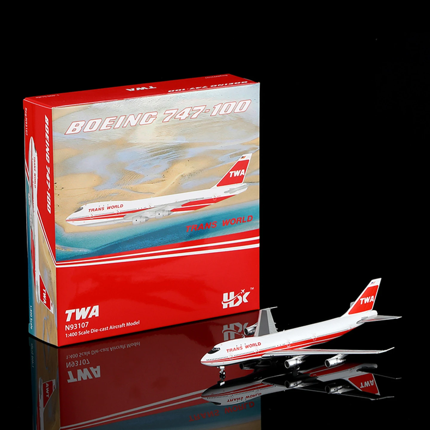 Фото Коллекционная модель самолета B551704P из сплава, подарок, HX Models 1:400, Boeing B747-100 Trans World Airlines, литая под давлением модель самолета N93107 №1