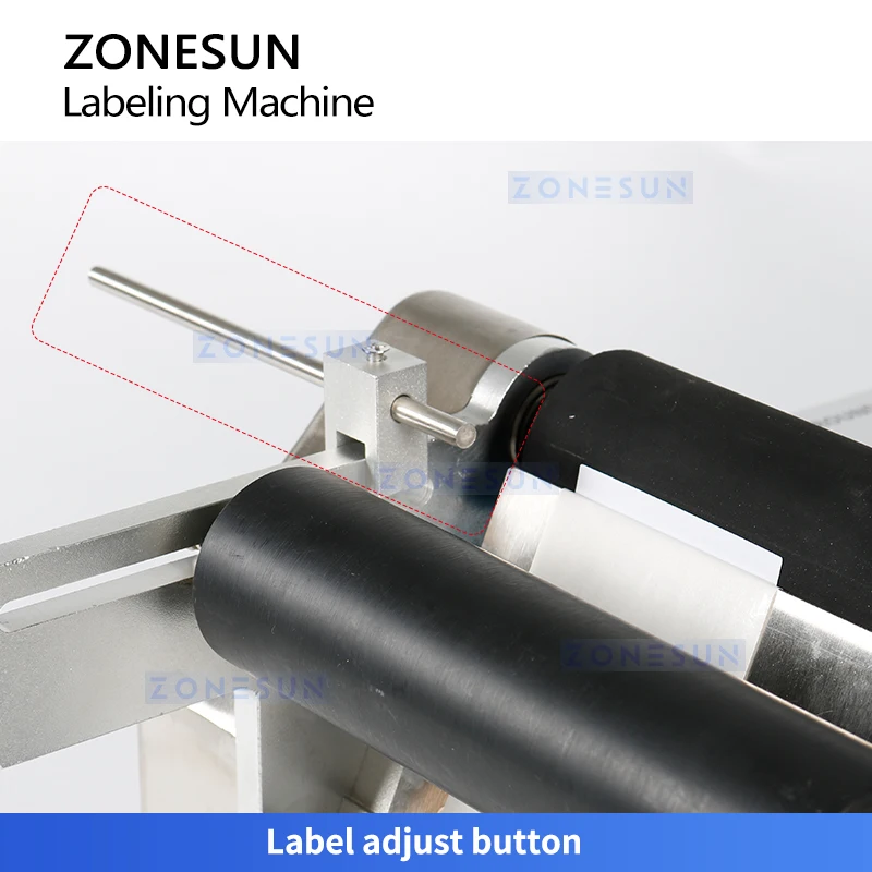Фото Полуавтоматическая этикетировочная машина ZONESUN ZS-LT50 для горизонтальной этикетировки круглых бутылок №4