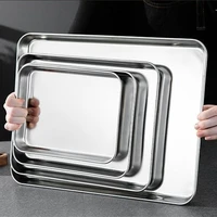 rectangle steamed sausage noodles storage trays stainless steel fruit food baking plates dish restaurant hotel kitchen pastry