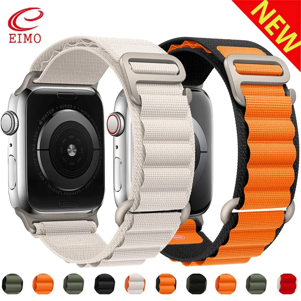 

Ремешок Alpine для Apple watch Ultra band 49 мм 44 мм 45 мм 40 мм 41 мм 42 мм, нейлоновый браслет correa iwatch series 8 9 7 SE 6 5 4 3