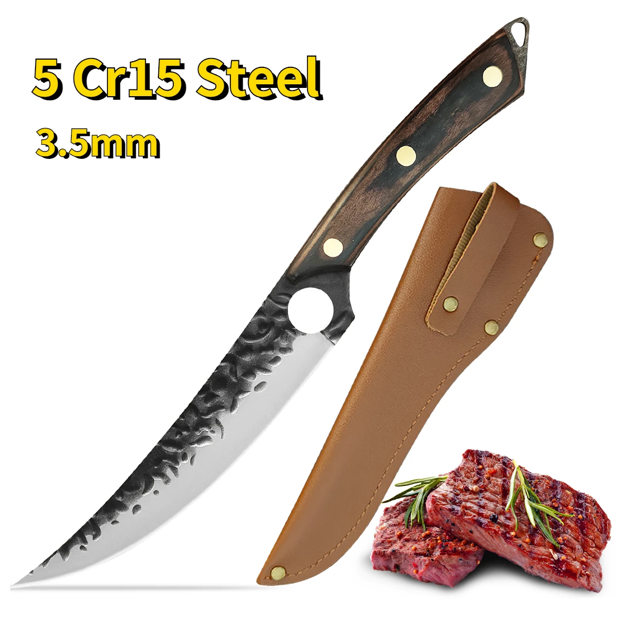 

5Cr15 Forged Kitchen Boning Knife Professional Meat Cleaver Hunting Knife Stainless Steel Knife Vegetables Slicing Kitchen Knife