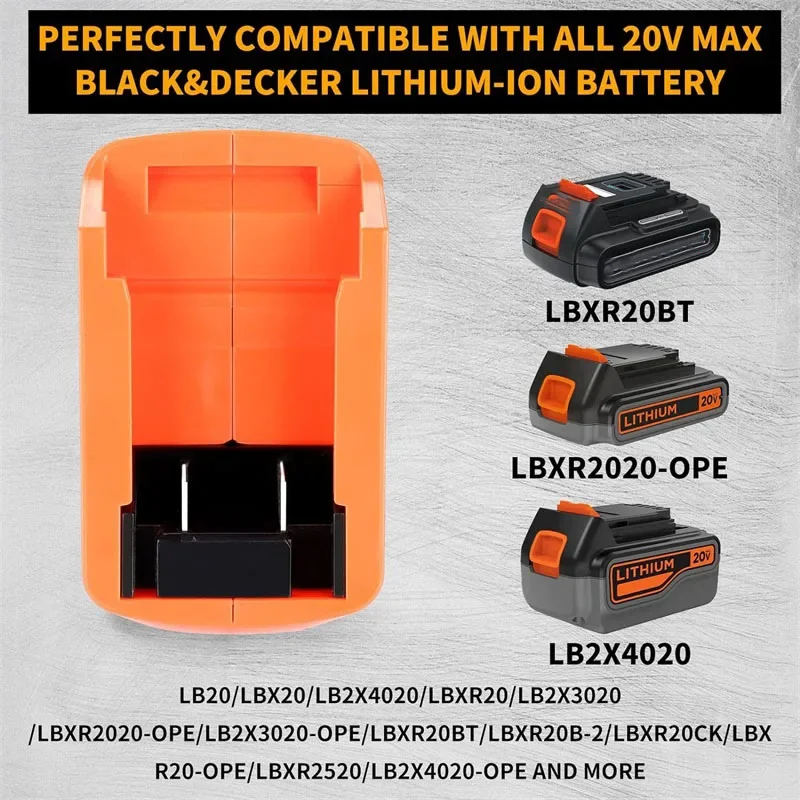 Адаптер аккумулятора для литий-ионной батареи Black & Decker 14 4 В 18 8 в 20 с двойным USB