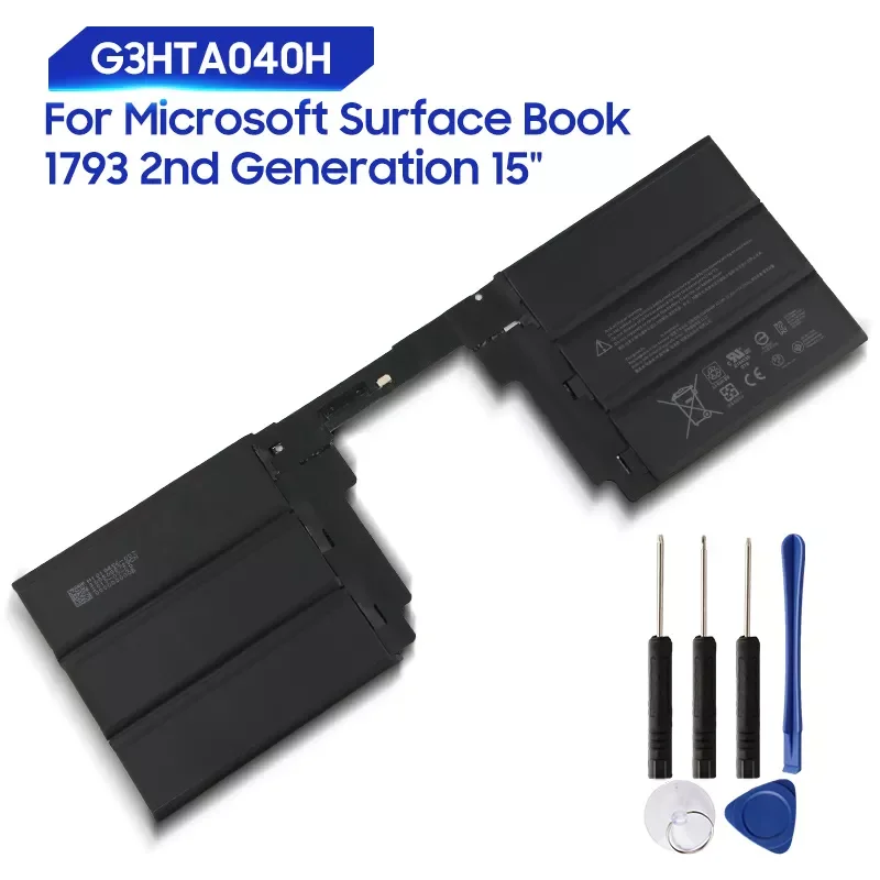 

2023New Original Replacement Battery For Microsoft Surface Book 2 2nd Gen 15" 1793 Keyboard G3HTA040H G3HTA041H Genuine Tab
