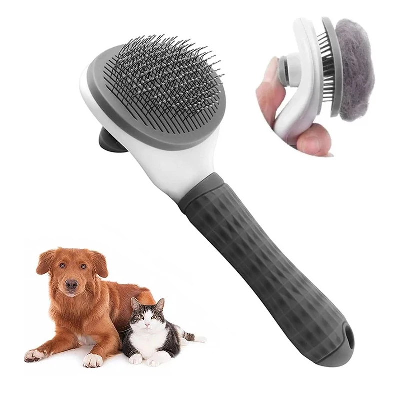 

Brush Slicker Cat Hair Pet Brush Comb Cepillo Grooming Comb Pet Beauty Brush Slicker Self Cleaning Dog Remove Dematting Comb