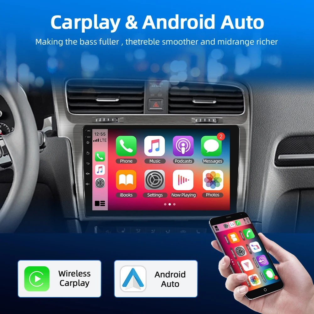Автомагнитола AMPrime 4G Android для VW Volkswagen Golf 7 2013-2018 мультимедийный видеоплеер Carplay