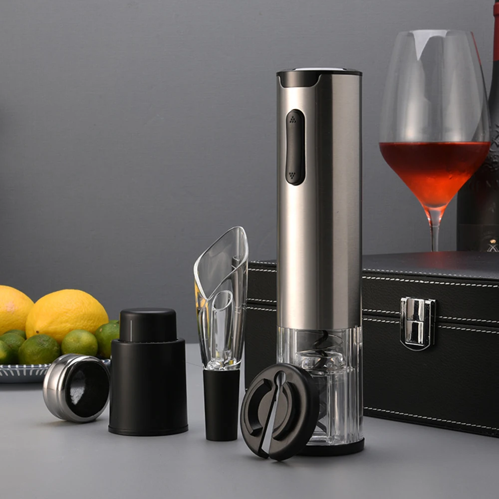 

Electric Bottle Opener Five-In-One Leather Box Set To Open Red Wine Stainless Steel Multi-Function Usb Charging 2022 New