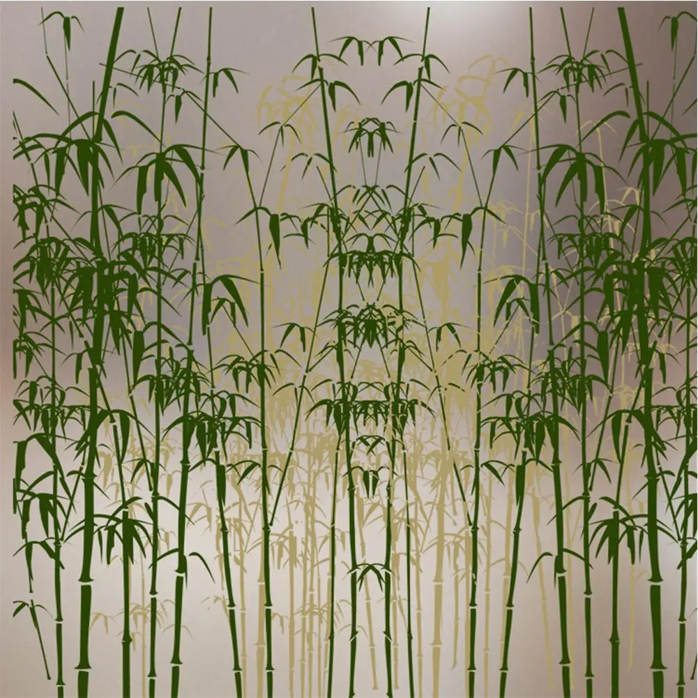 

Glass Sticker Bamboo Pattern Frosted Translucent Adhesive Window Decals Decorative Privacy Protective Film For Bathroom Window