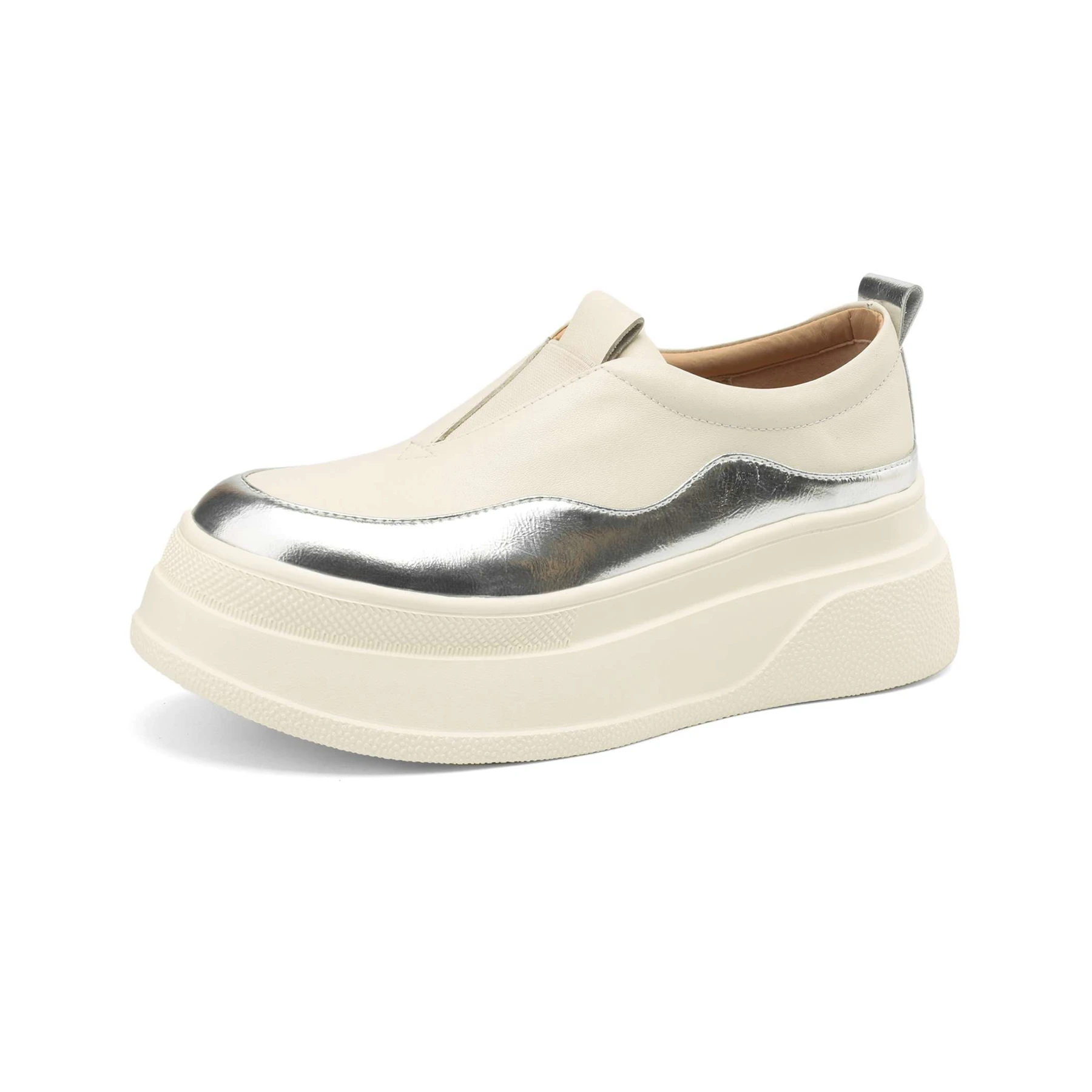 Туфли Lanxuryee женские на толстой подошве Вулканизированная кожа высокий каблук