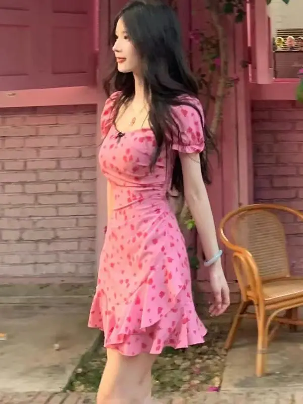 Женское короткое платье с ароматизированными цветами в стиле ins Forest Series OF8X