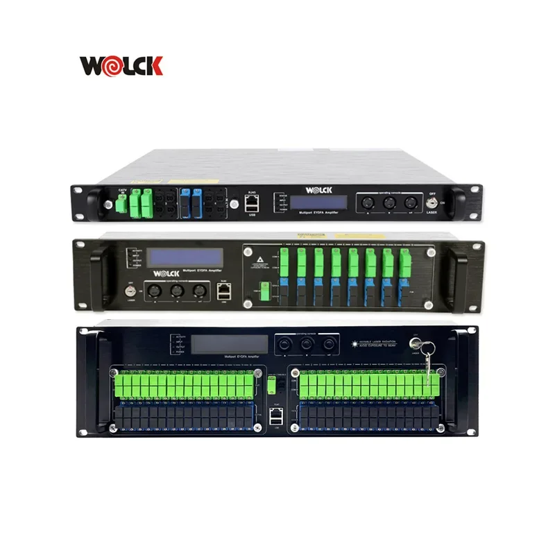 Wolck 1U 2U CATV 23 дБ 22 19 оптоволоконный усилитель 4/8/16/32/64 порта Puertos 1550 нм EDFA с WDM