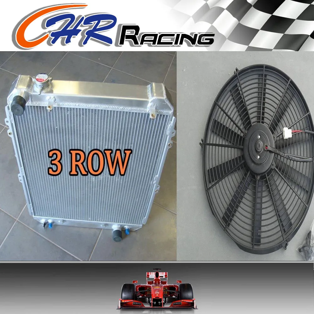 

3 ROW Aluminum Radiator For Toyota Hilux surf KZN130 1KZ-TE 3.0 TD 1993-1996 + Fan 1993 1994 1995 1996