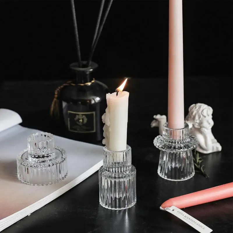

Glass Candle Holder Glass Pillar Candle Holder Practical Candle Holder Clear Glass Candle Holder For Rustic Wedding Centerpieces