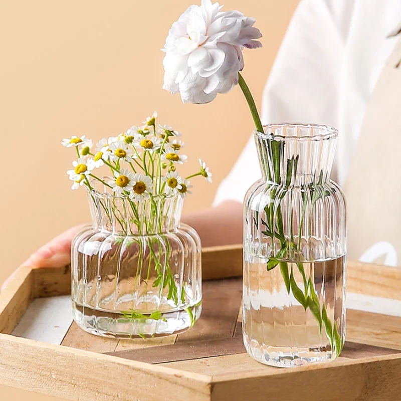 

Transparent Glass Vases for Plant Bottle Flower Pot Nordic Creative Hydroponic Terrarium Arrangement Container Flower Table Vase