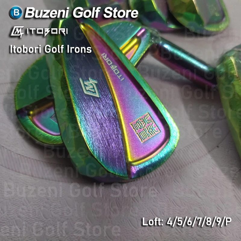 

2023 New Golf Club Japan ITOBORI Rainbow Color Golf Irons Set Soft Iron Forged (4 5 6 7 8 9 P) With Headcover Top Quality