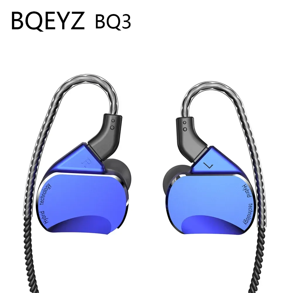 Фото Наушники BQEYZ BQ3 Hi-Fi 3 BA + 2 DD, алюминиевый металл №2