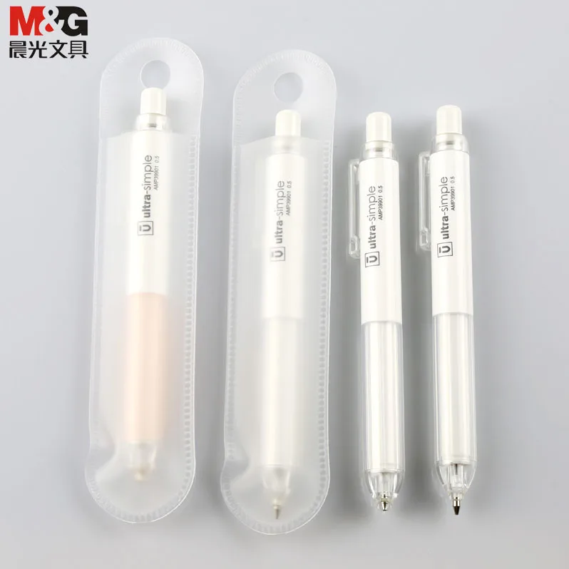

4pcs Pencils Thick Transparent Rod Short 0.5mm Mechanical Pencil 0.7mm Work