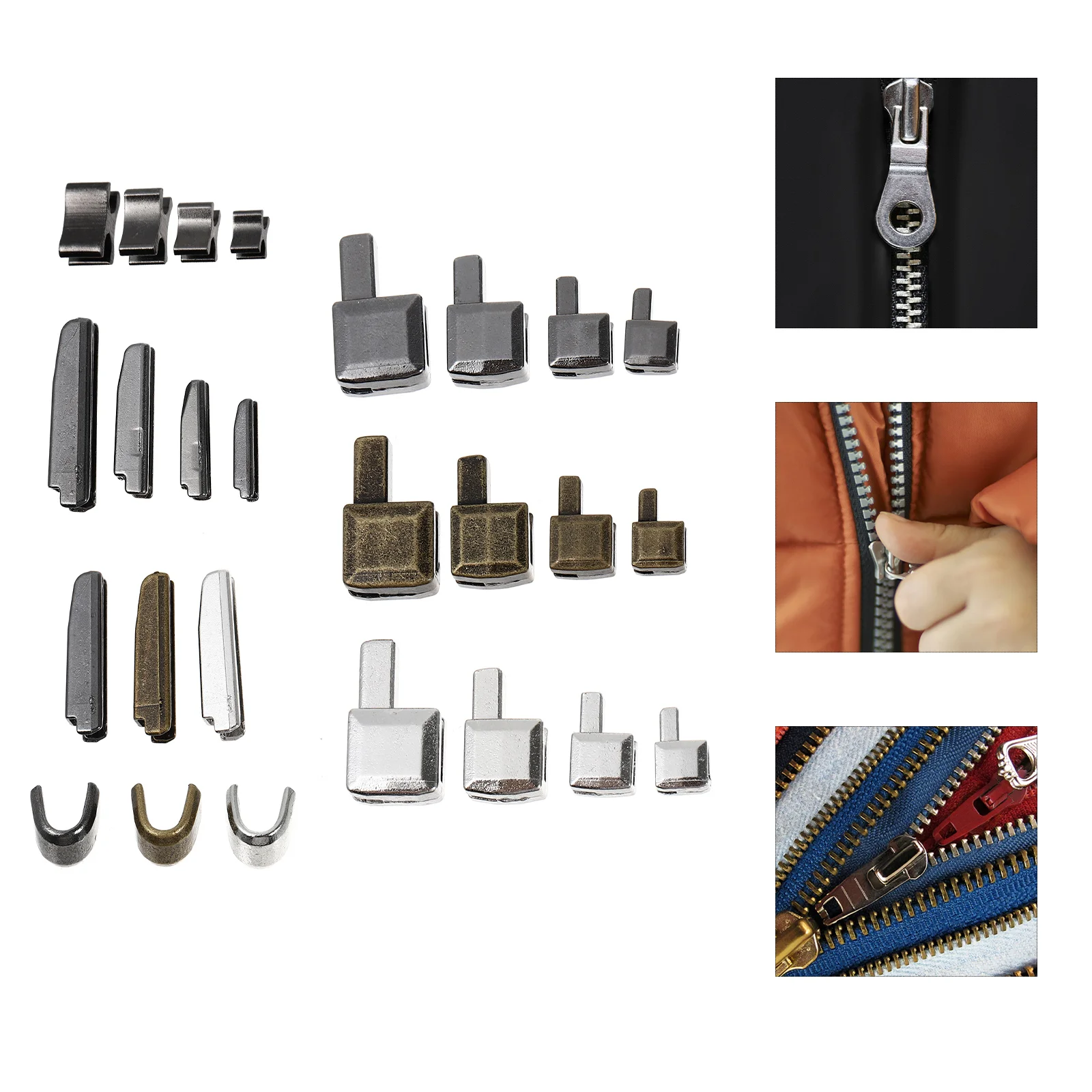 

Zipper Repair Kit Replacement Head Metal Slider Pin Insertion Stop Jacketbottomretainer Fix Stopper Sewing Parts Accessories