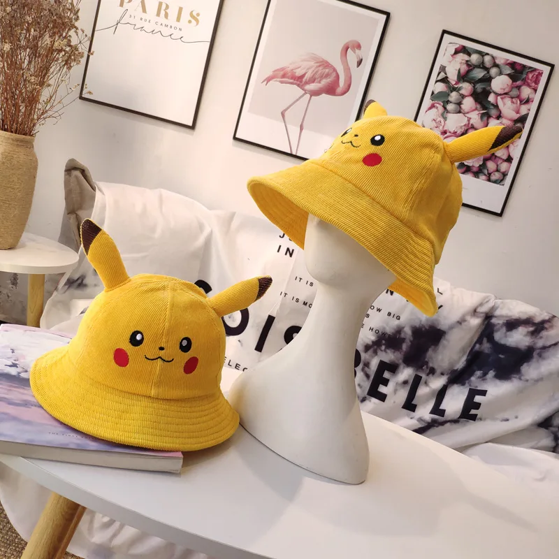 Pokemon Pikachu Bucket Hat Sun Hat Anime Wide Brim Cute Bucket Fisherman Beach Outdoor Hat Cap for Adult Kids images - 6