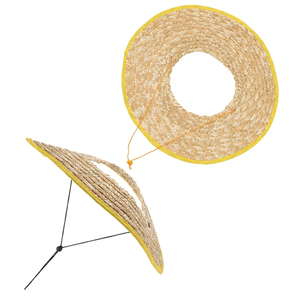 

2 Pcs Curtain Construction Accessories Full Brim Hard Hat Shade Straw Hats Sunshade Bicycle Visor Goggles