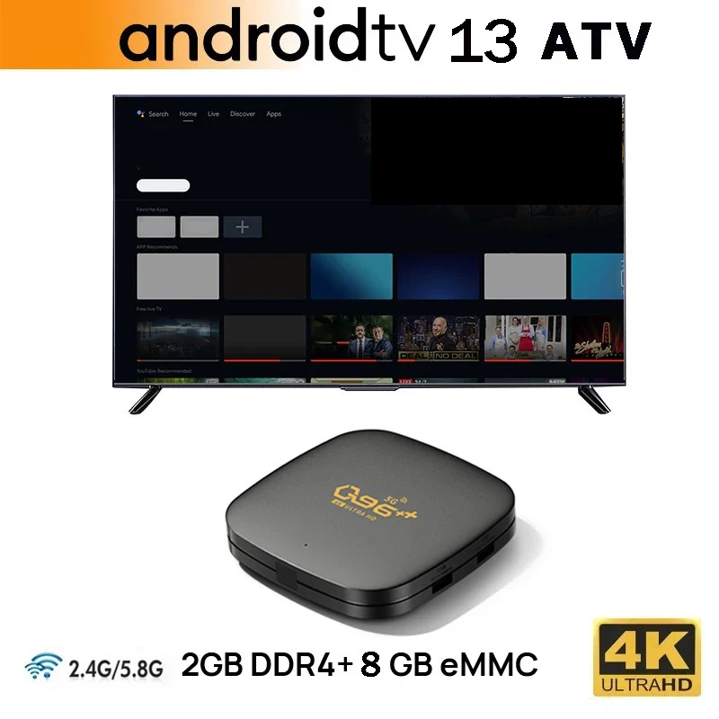 WIFI HD 4K TV Box Android 13 4-ядерный процессор 2 ГБ ОЗУ 8 памяти eMMC HDMI-совместимый