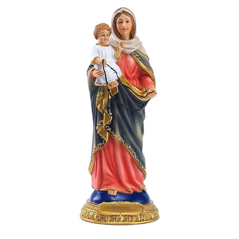 

Religious Home Tabletop Figurine Virgin Mary Holding Baby Jesus Easter Ornament Gifts Christmas Figurines Resin Decorations For