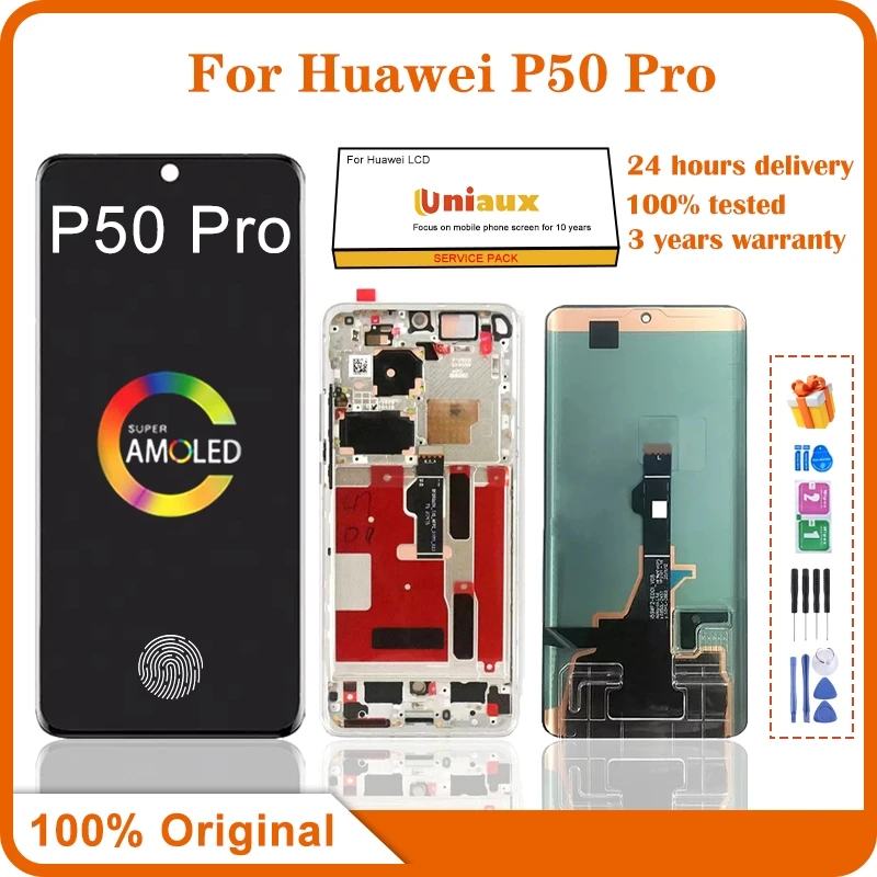 

Оригинальный OLED дисплей 6,6 дюйма для Huawei P50 Pro, Внешний ЖК-дисплей, сенсорный экран, дигитайзер в сборе, замена для P50Pro LCD