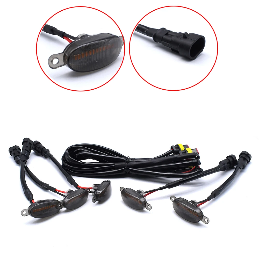 4 шт. дымчатые линзы в стиле Raptor янтарные светодиодные передние фары на решетке