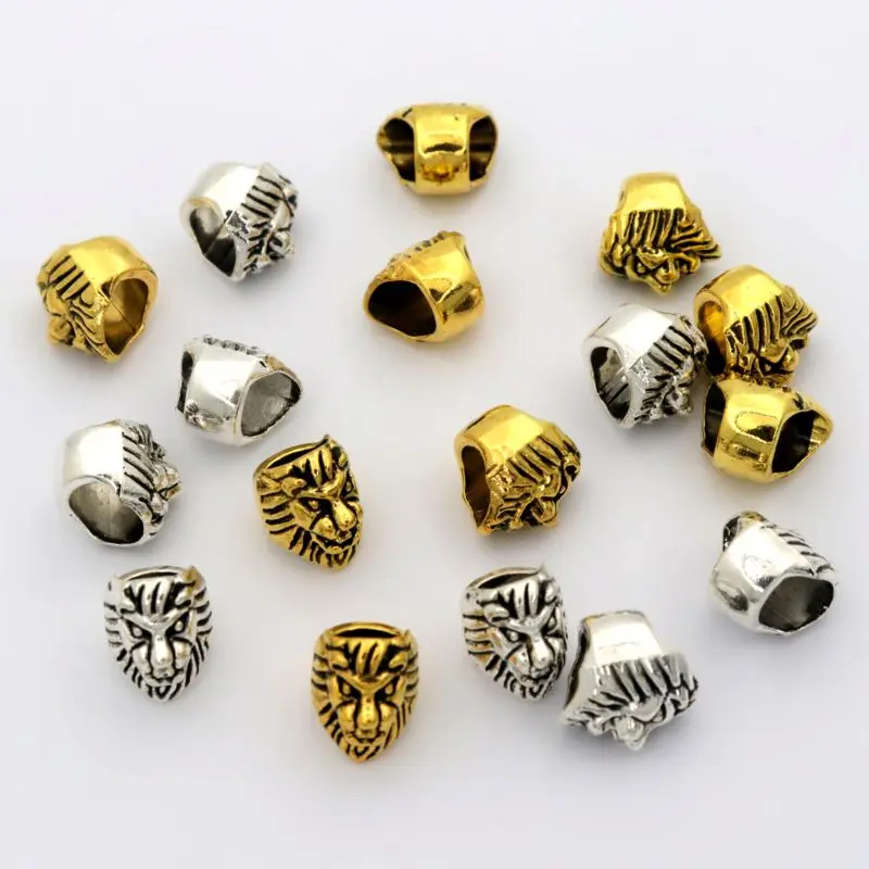 

Mix Lion Big Hole Tibetan Silver Gold Plated Metal Charm Beads For Jewelry Making Diy Bracelet Necklace Accessories Wholesale