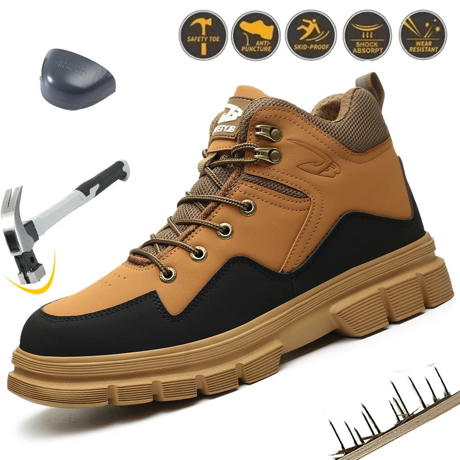 Мужские Рабочие Ботинки Со Стальным Носком Защитная Обувь С Защитой От Пирсинга