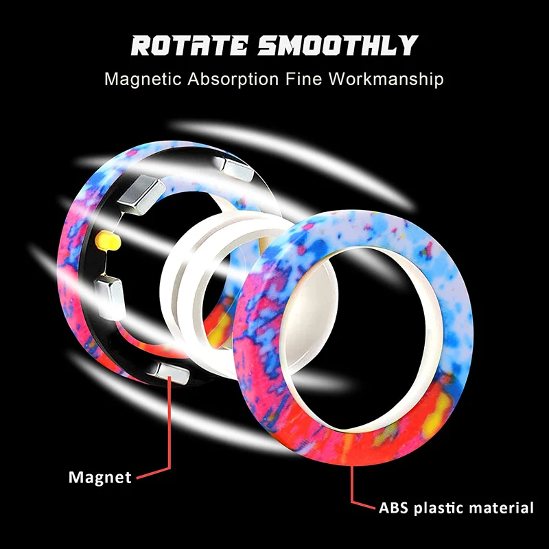 Флуоресцентные кольца с кончиками пальцев ручной фиджет магнитный игрушки