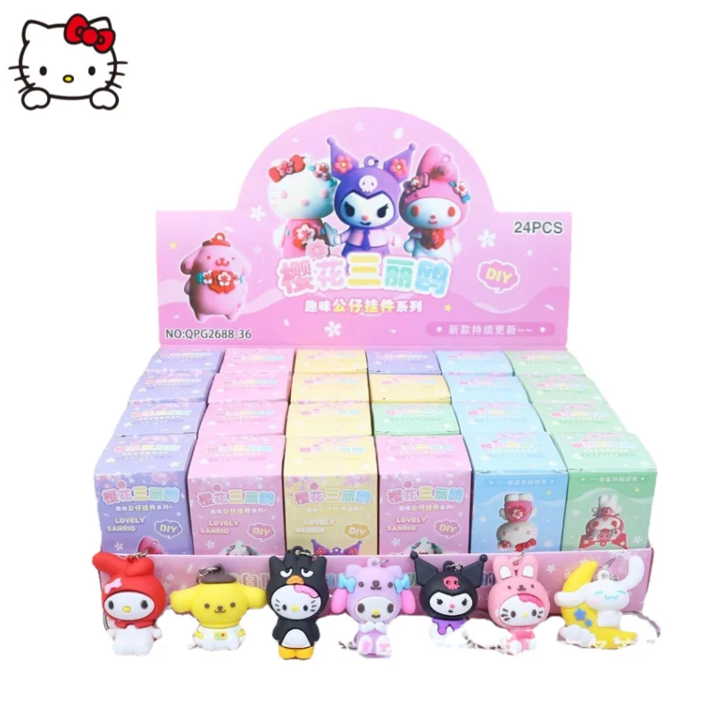 

Sanrio animation peripheral doll blind box Hello Kitty Kuromi My melody cartoon cute net red new hand-made ornaments wholesale