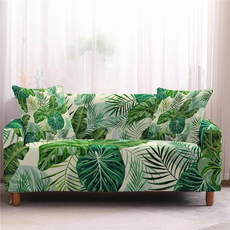 

Modern Home Sofa Cover All Inclusive Dustproof Sofa Covers for Living Room Tropical Plants Pattern Universally Cushion Cover 1PC