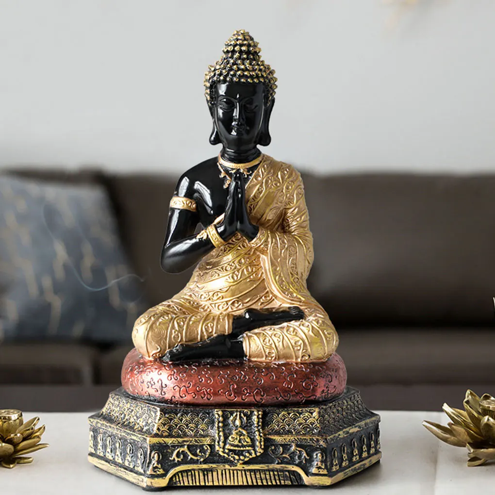 

Buddha Statues Meditation Sculpt Sitting Decor Figure Present Vintage