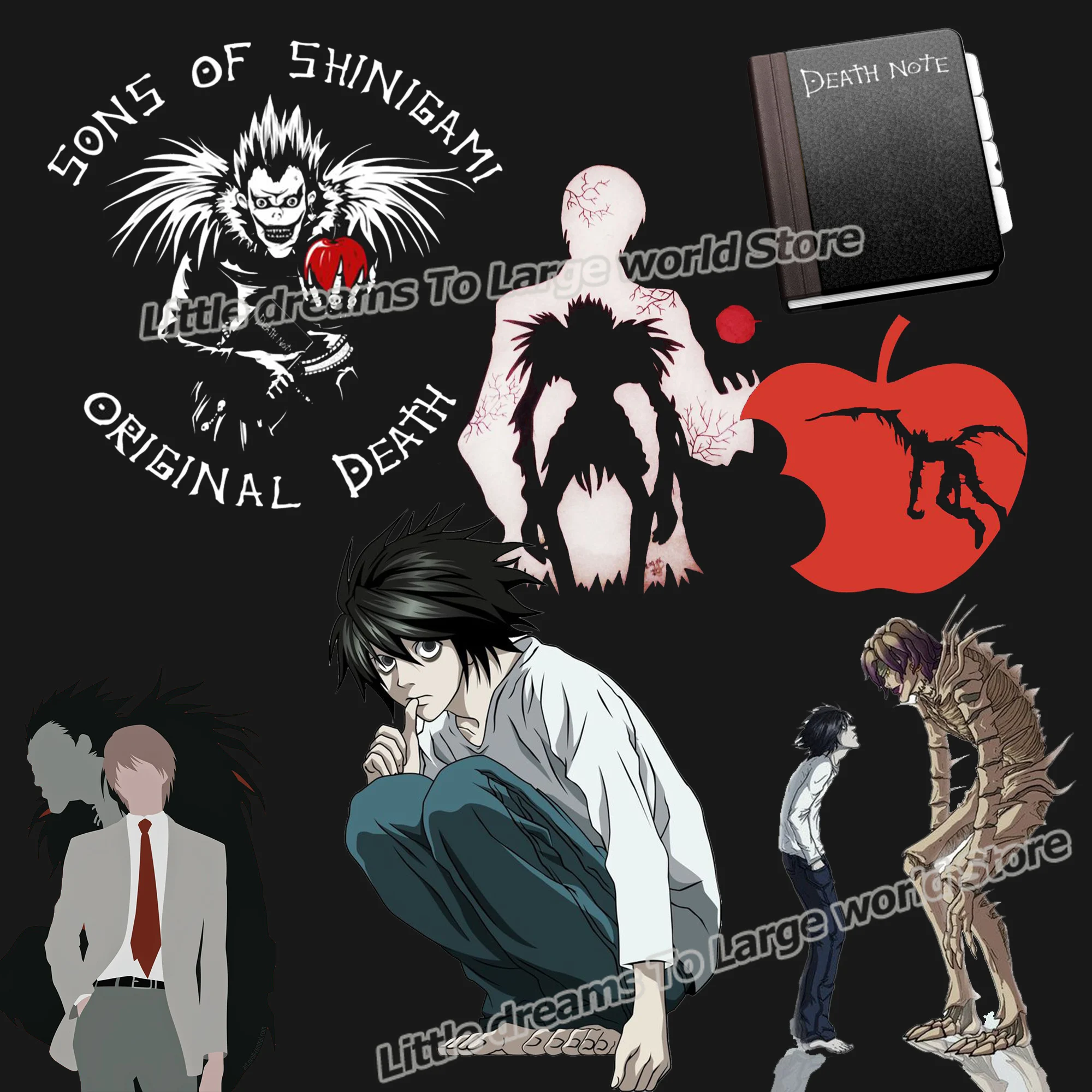 

Death Note Transfer Patch for Clothes Kira Yagami Ironing Clothing Sticker Supplies Ryuk Lawliet Patches Badges Heat Transfer