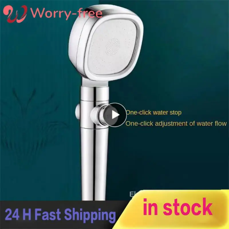 

Five-speed Pressurized Shower Faucet Spray One-key Water Stop Shower Head Regulable Multi-gear Adjustment Filter Nozzle Square
