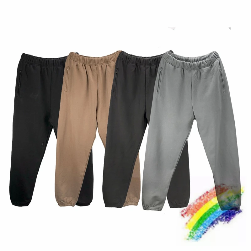 

Season 6 Sweatpants Kanye West Blank Pants Men Women Best Quality Zipper Pocket Hip-Hop Ye pants Terry Cotton Trousers