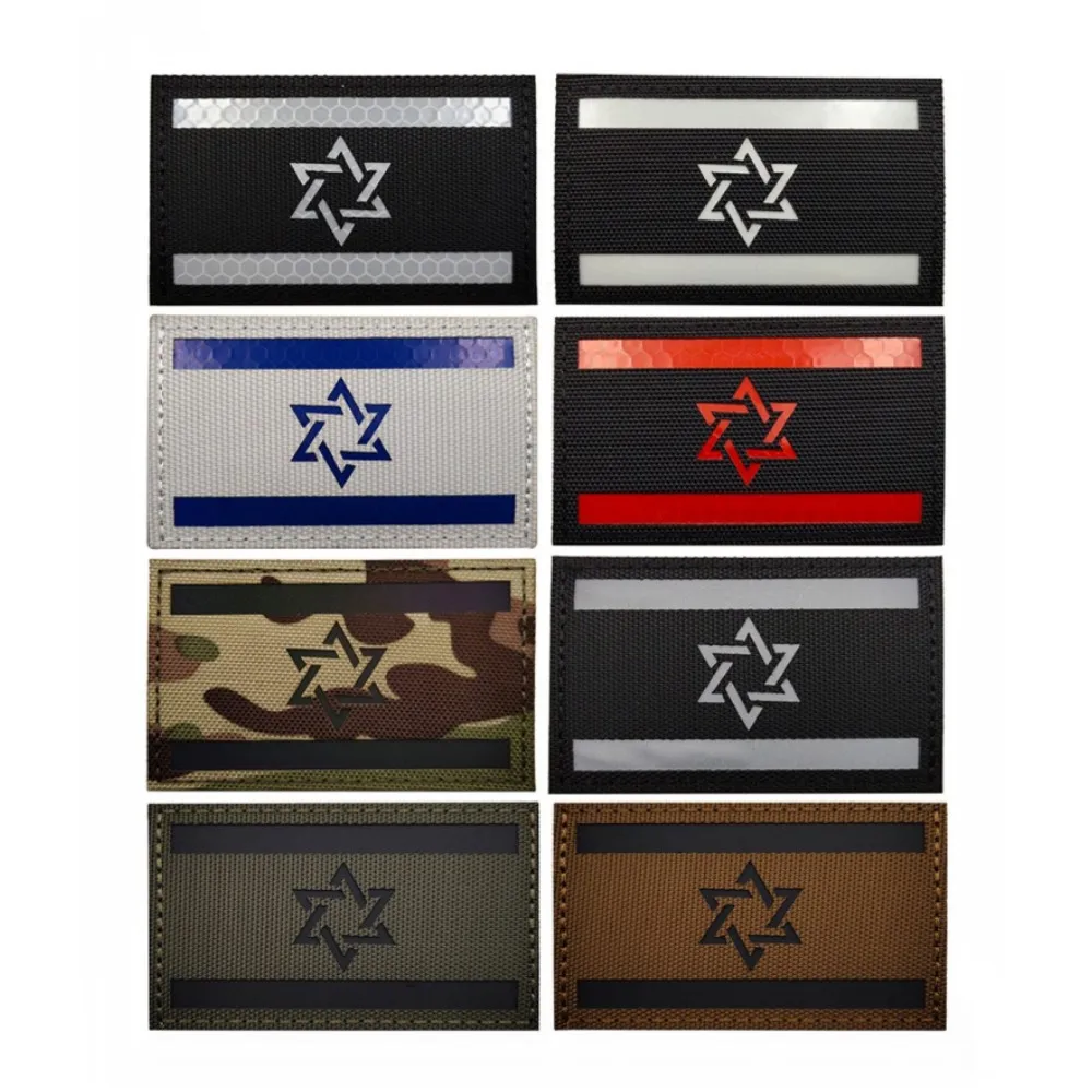 

Israeli Flag Reflective Patch Night Recognition Emblem Morale Badge Tactical Armband IR Hook&Loop Patches Military Patch Sticker