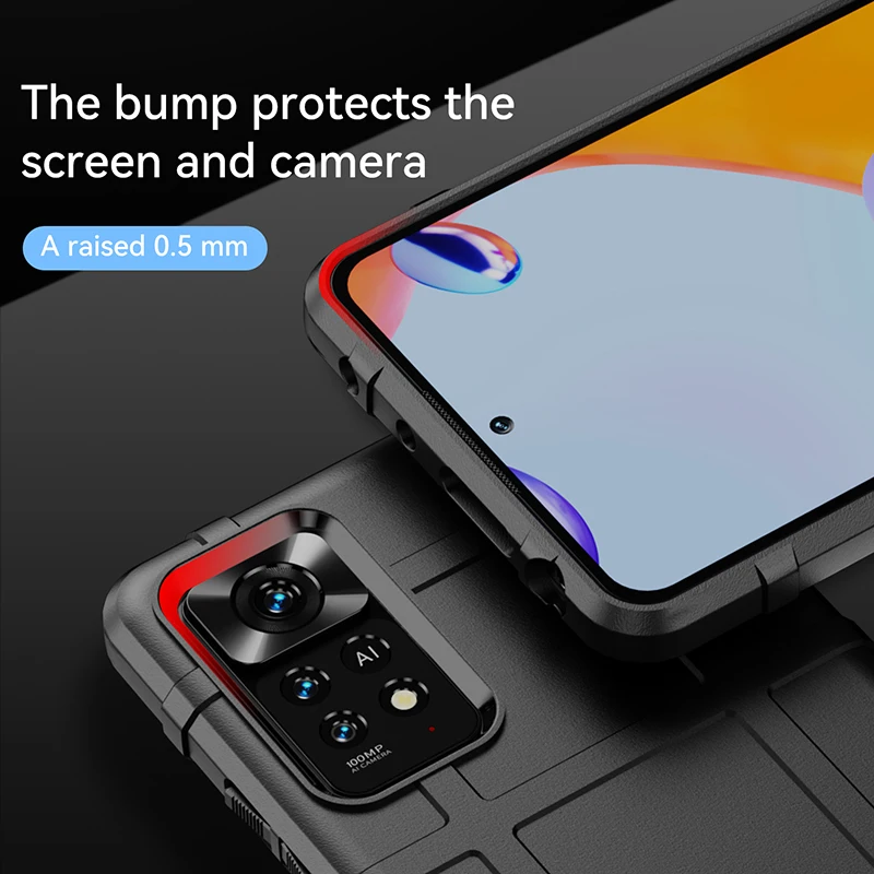 For Xiaomi Redmi Note 11 case Rugged Shield Case For Redmi 12C Note 12 11S 10 10A 10S 10C 9 9A 9T 9C POCO X5 X3 X4 Pro 12T Cover